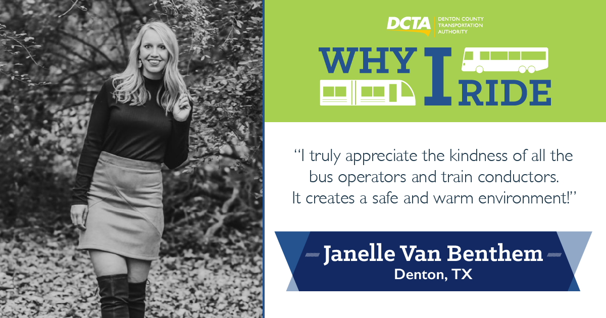 #WhyIRideDCTA: Janelle Van Benthem