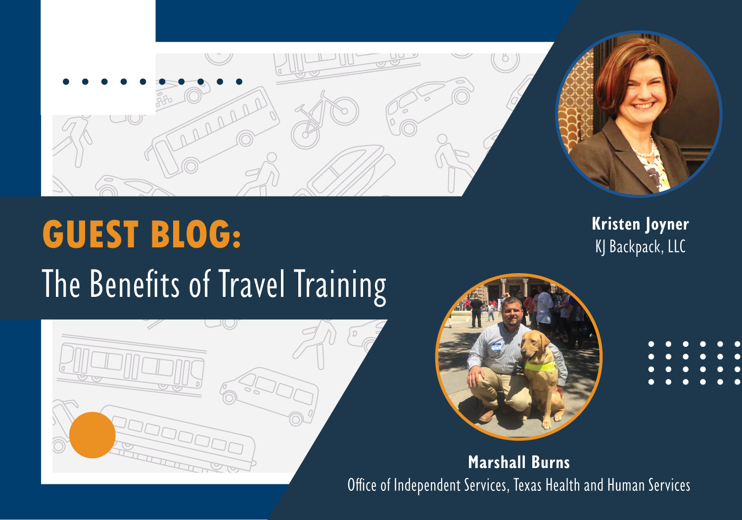 Blog graphic: Headline reads "Guest Blog: The benefits of travel training"